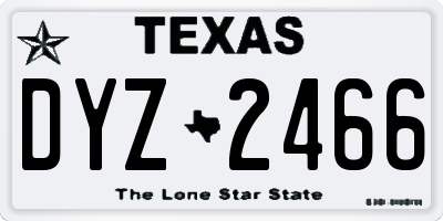 TX license plate DYZ2466
