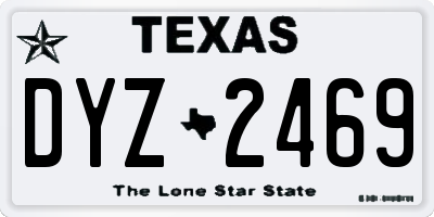 TX license plate DYZ2469