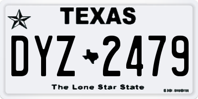 TX license plate DYZ2479