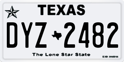 TX license plate DYZ2482