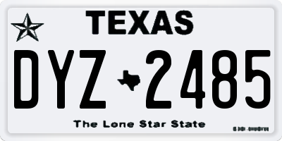 TX license plate DYZ2485