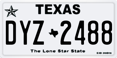 TX license plate DYZ2488