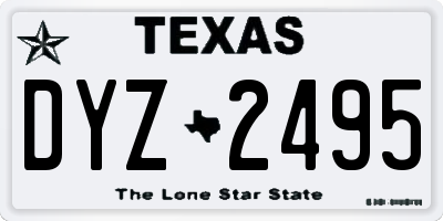 TX license plate DYZ2495