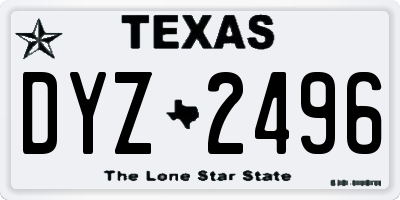 TX license plate DYZ2496