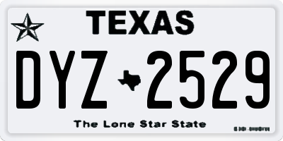 TX license plate DYZ2529