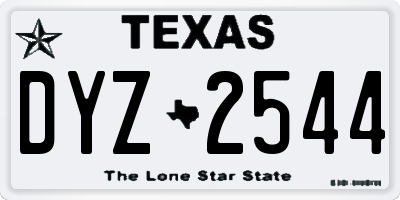 TX license plate DYZ2544