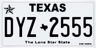TX license plate DYZ2555