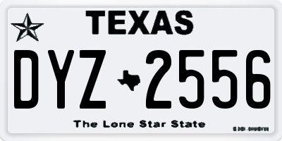 TX license plate DYZ2556