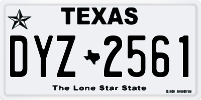 TX license plate DYZ2561