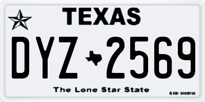 TX license plate DYZ2569