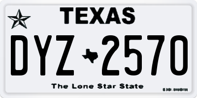 TX license plate DYZ2570