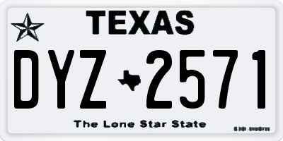 TX license plate DYZ2571