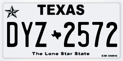 TX license plate DYZ2572