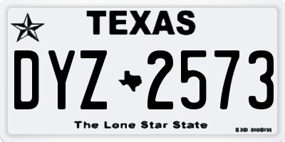 TX license plate DYZ2573