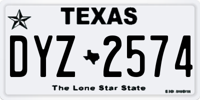 TX license plate DYZ2574