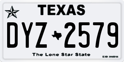 TX license plate DYZ2579
