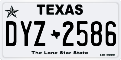 TX license plate DYZ2586