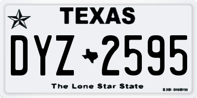 TX license plate DYZ2595
