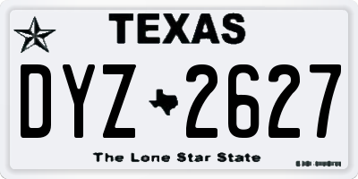TX license plate DYZ2627