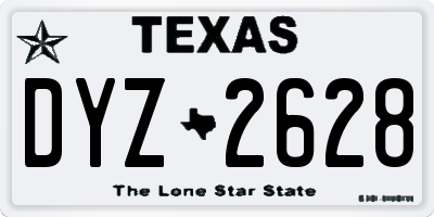 TX license plate DYZ2628