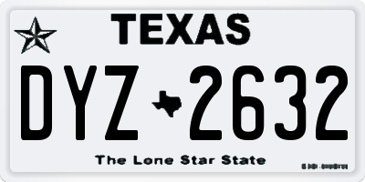 TX license plate DYZ2632