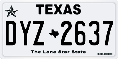 TX license plate DYZ2637