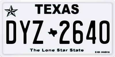 TX license plate DYZ2640
