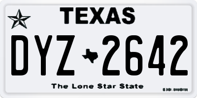 TX license plate DYZ2642