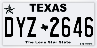 TX license plate DYZ2646
