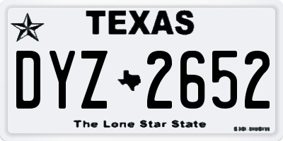 TX license plate DYZ2652