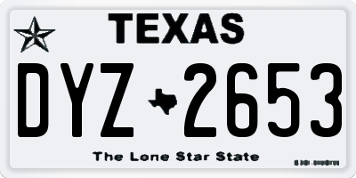 TX license plate DYZ2653