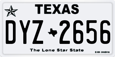 TX license plate DYZ2656
