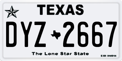 TX license plate DYZ2667