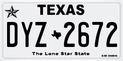 TX license plate DYZ2672