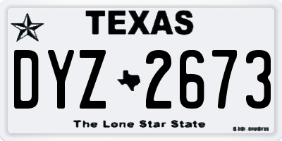 TX license plate DYZ2673