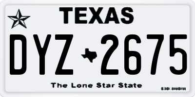 TX license plate DYZ2675