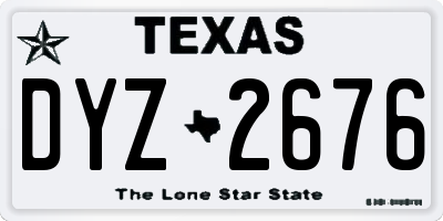 TX license plate DYZ2676