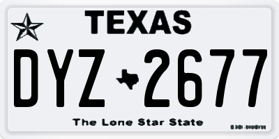 TX license plate DYZ2677