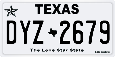 TX license plate DYZ2679