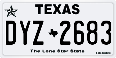 TX license plate DYZ2683