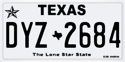 TX license plate DYZ2684