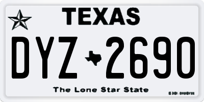 TX license plate DYZ2690