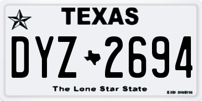 TX license plate DYZ2694