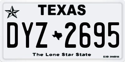 TX license plate DYZ2695
