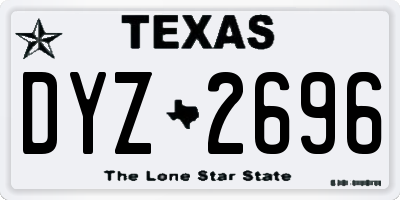 TX license plate DYZ2696