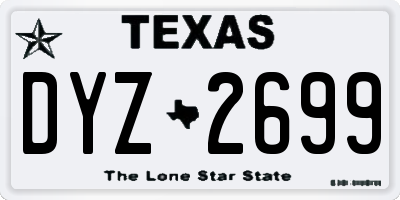 TX license plate DYZ2699