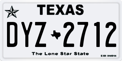 TX license plate DYZ2712