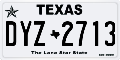 TX license plate DYZ2713