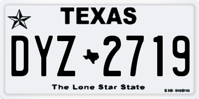 TX license plate DYZ2719