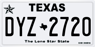 TX license plate DYZ2720